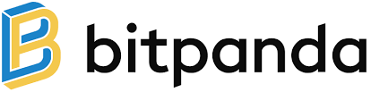 Bitpanda crypto exchange text in black on white background